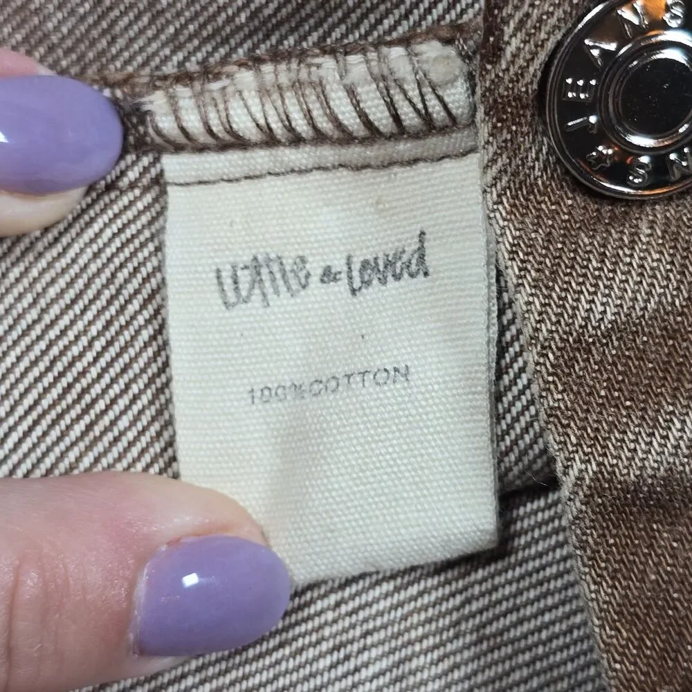 Little & Loved Brown Soft Denim Shacket Jacket Snap Button Up 2T